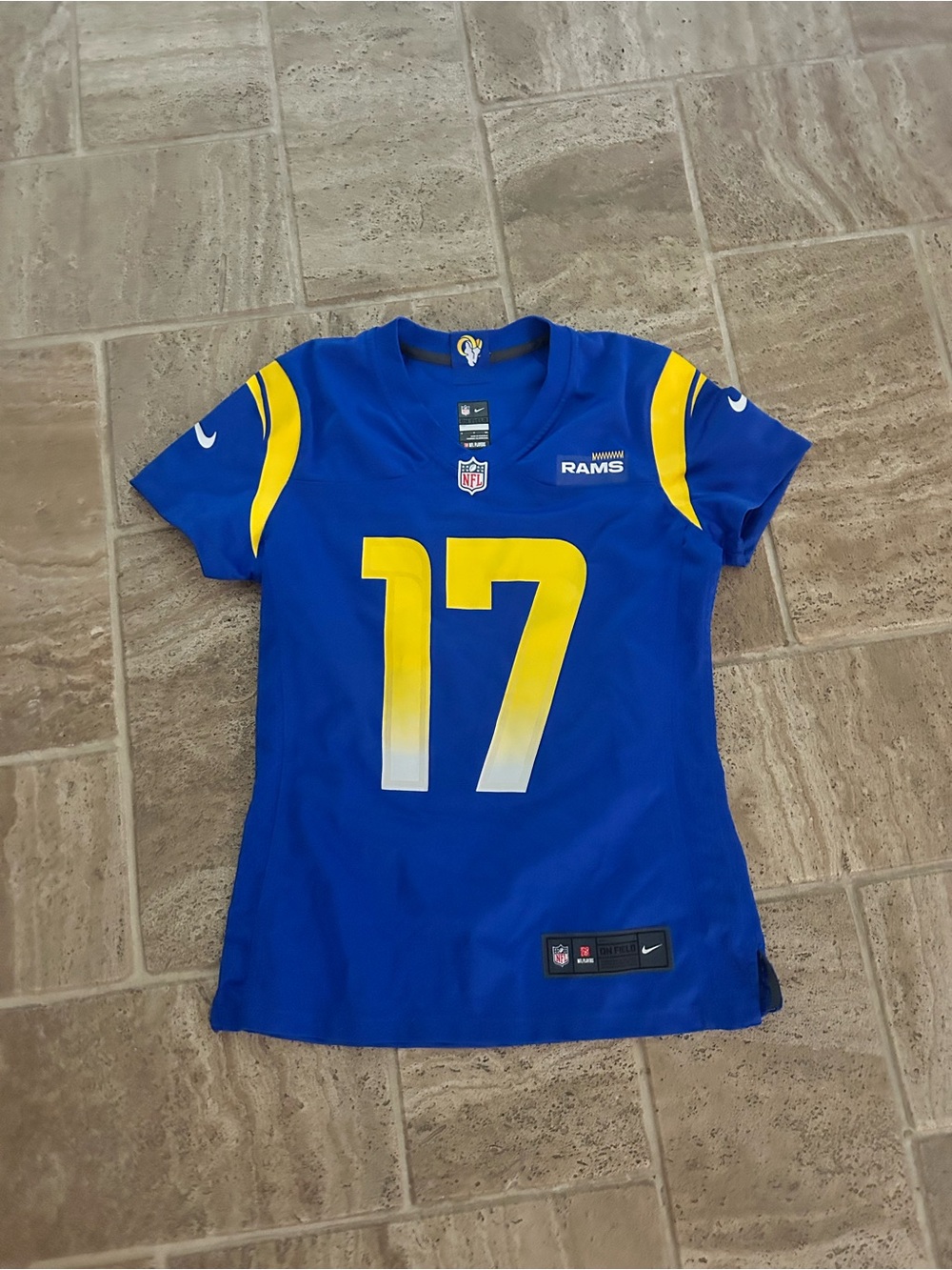 Baker Mayfield NFL Royal Blue Los Angeles Rams On-Field Jersey with Yellow Logo
